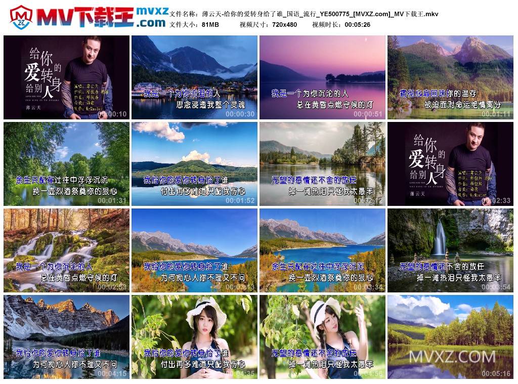 薄云天-给你的爱转身给了谁_国语_流行_YE500775